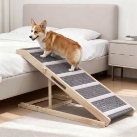 Dog Ramp For Couch, 4 Adjustable High-traction Carpet And Crossbars Foldable Pet Ramp  For Small To Large Dog