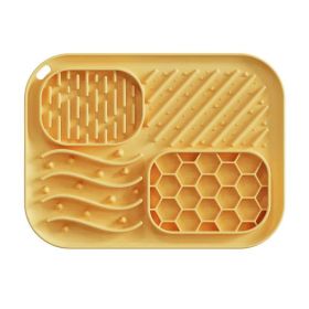 Silicone Pet Licking Mat, 4 Zones Slow Feeder Mat With Strong Suction Cups For Dogs & Cats, Anxiety Relief Lick Pad For Bathing, Grooming & Feeding