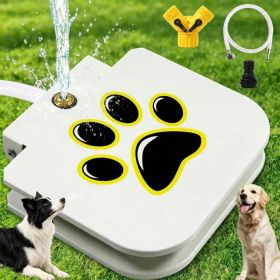 Step Activated Dog Water Dispenser, Outdoor Pet Drinking Fountain with 2-Way Water Splitter, Iron Build for Backyard Garden Use