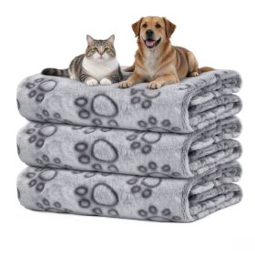3 PackPet Blanket, Soft Plush Paw Print Dog Blanket Washable, Warm Fleece Cat Blanket For Large Medium Dogs, Sofa Couch Bed Cage Protector,23 X 16 In, (Option: 23 x 16 in)