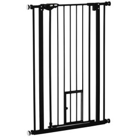 41" Easy Open Indoor Dog Gates for Doorways, House, Stair - Black (Option: Black)
